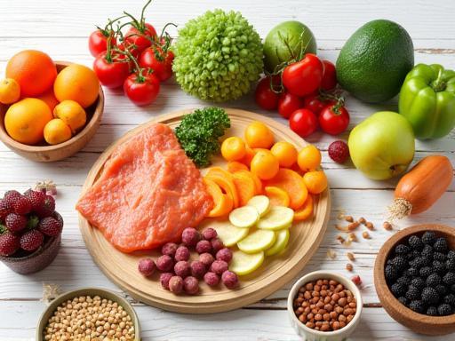 Healthy food arrangement